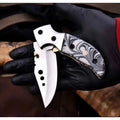 Marble Resin Folding Pocket Knife with Drop Point Blade
