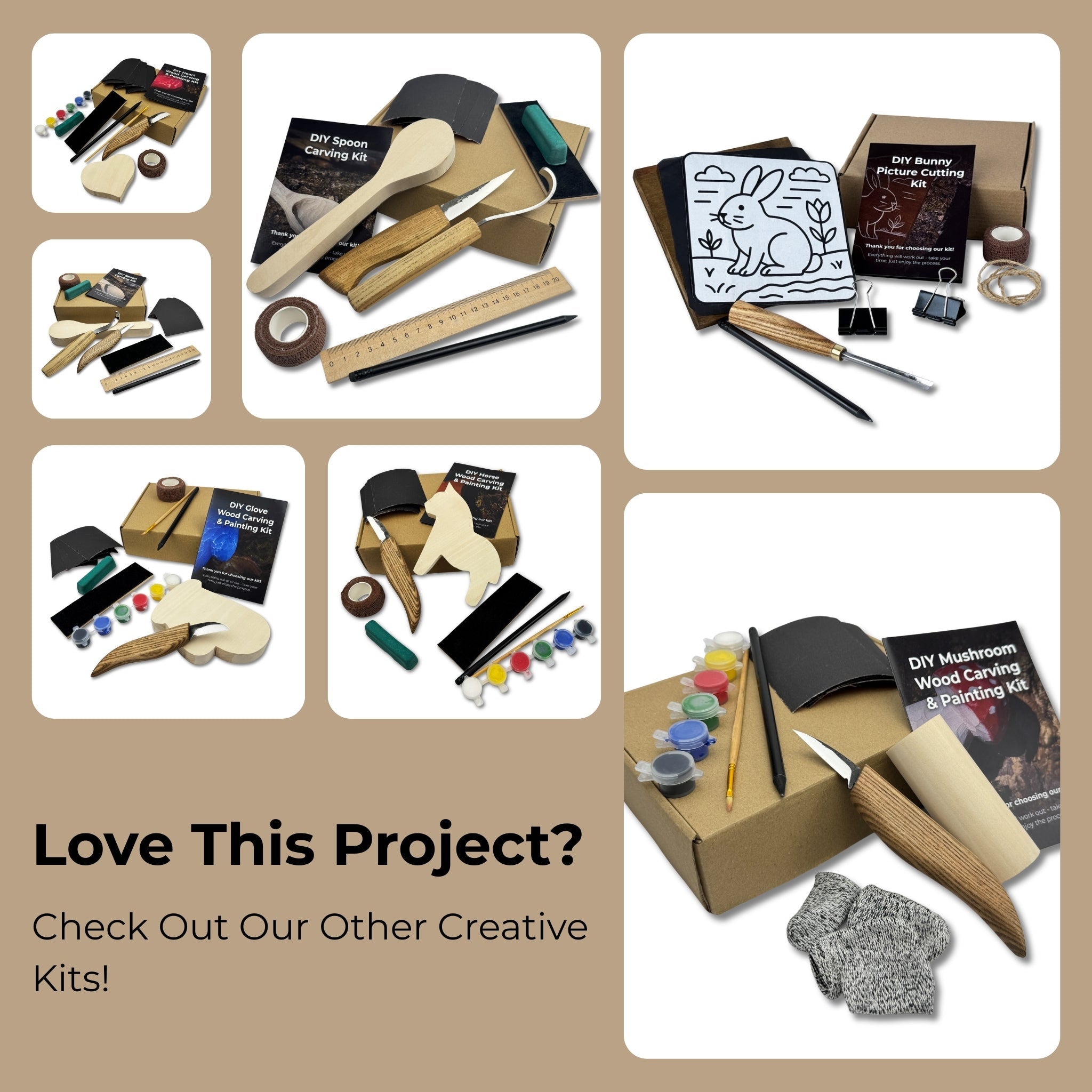 DIY Beaver Carving Kit – Wood Art Set with V-Chisel & Video Guide