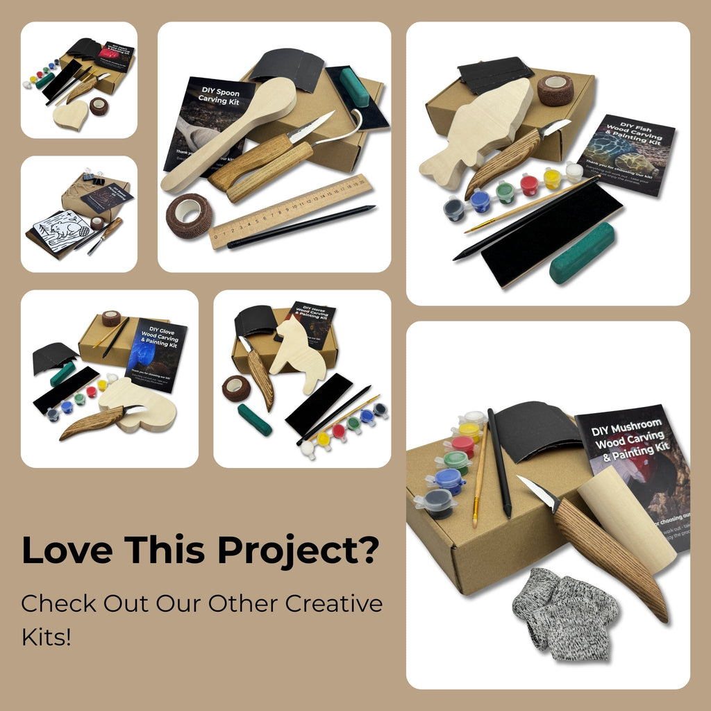 DIY Bunny Carving Kit – Wood Art Set with V-Chisel & Video Guide