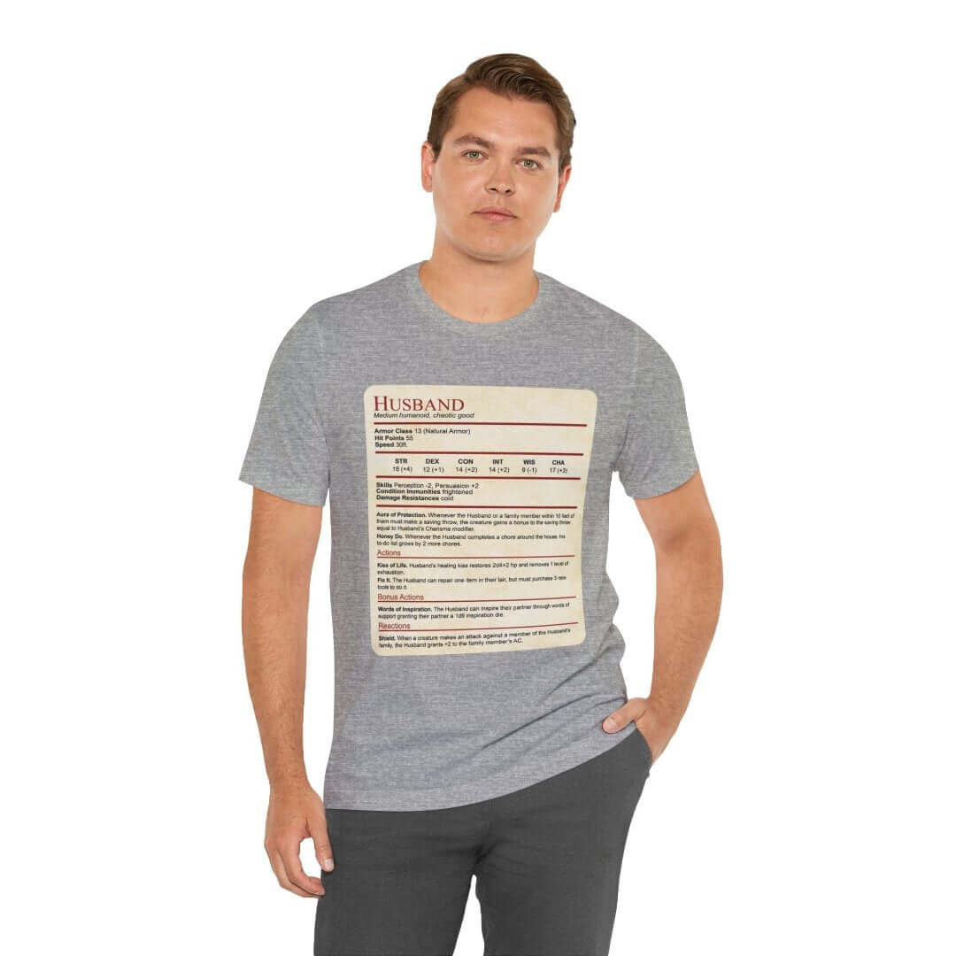 D&D Husband Stat Block T-Shirt