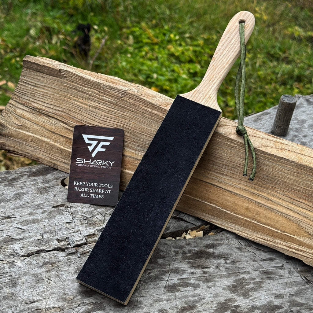 Double-Sided Leather Sharpening Strop with Polishing Paste