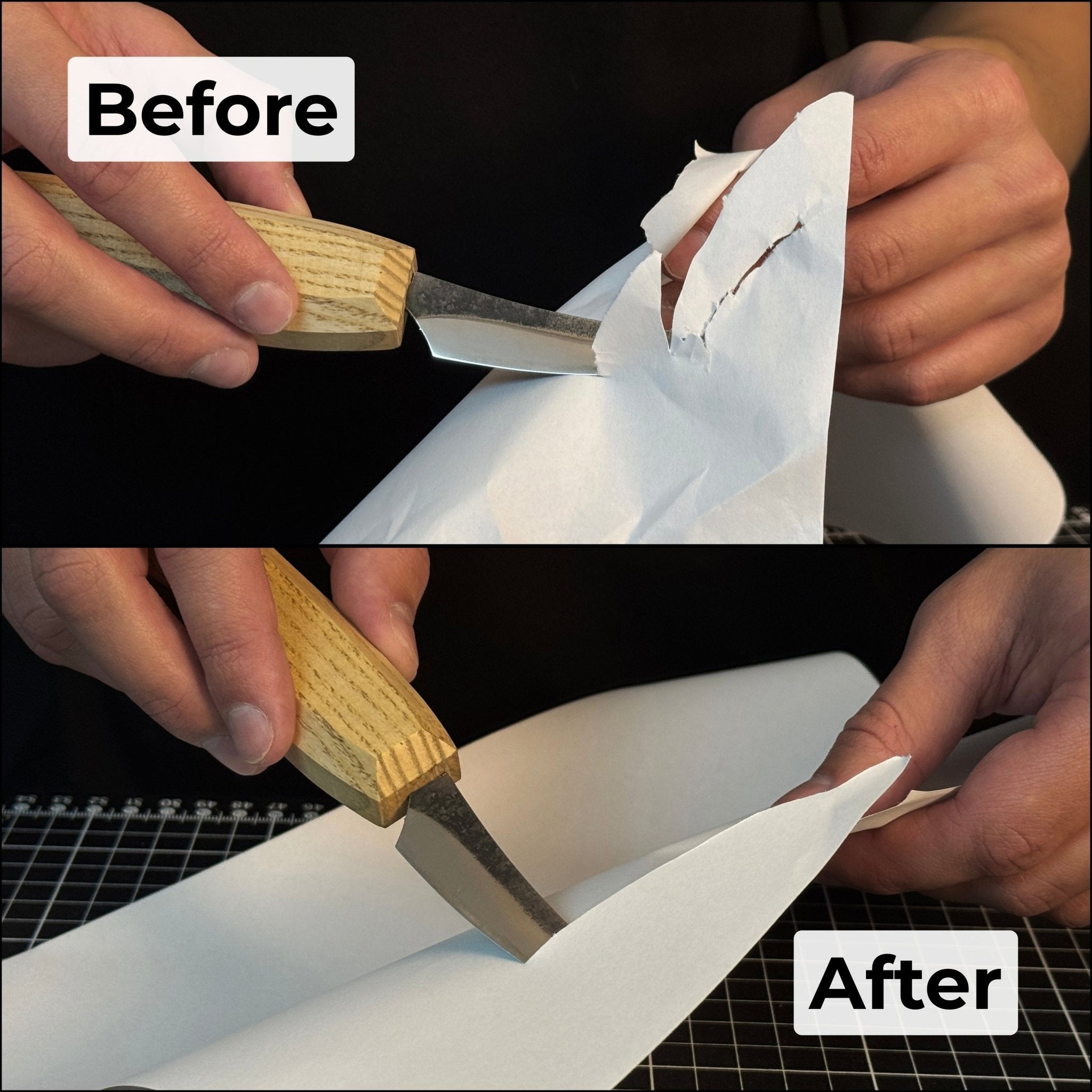 Double-Sided Sharpening Stone with Optional Wooden Stand – Grit #3000 / #8000