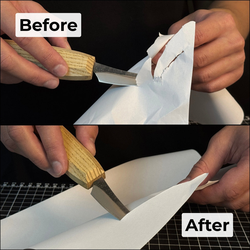 Double-Sided Sharpening Stone with Optional Wooden Stand – Grit #400 / #1000