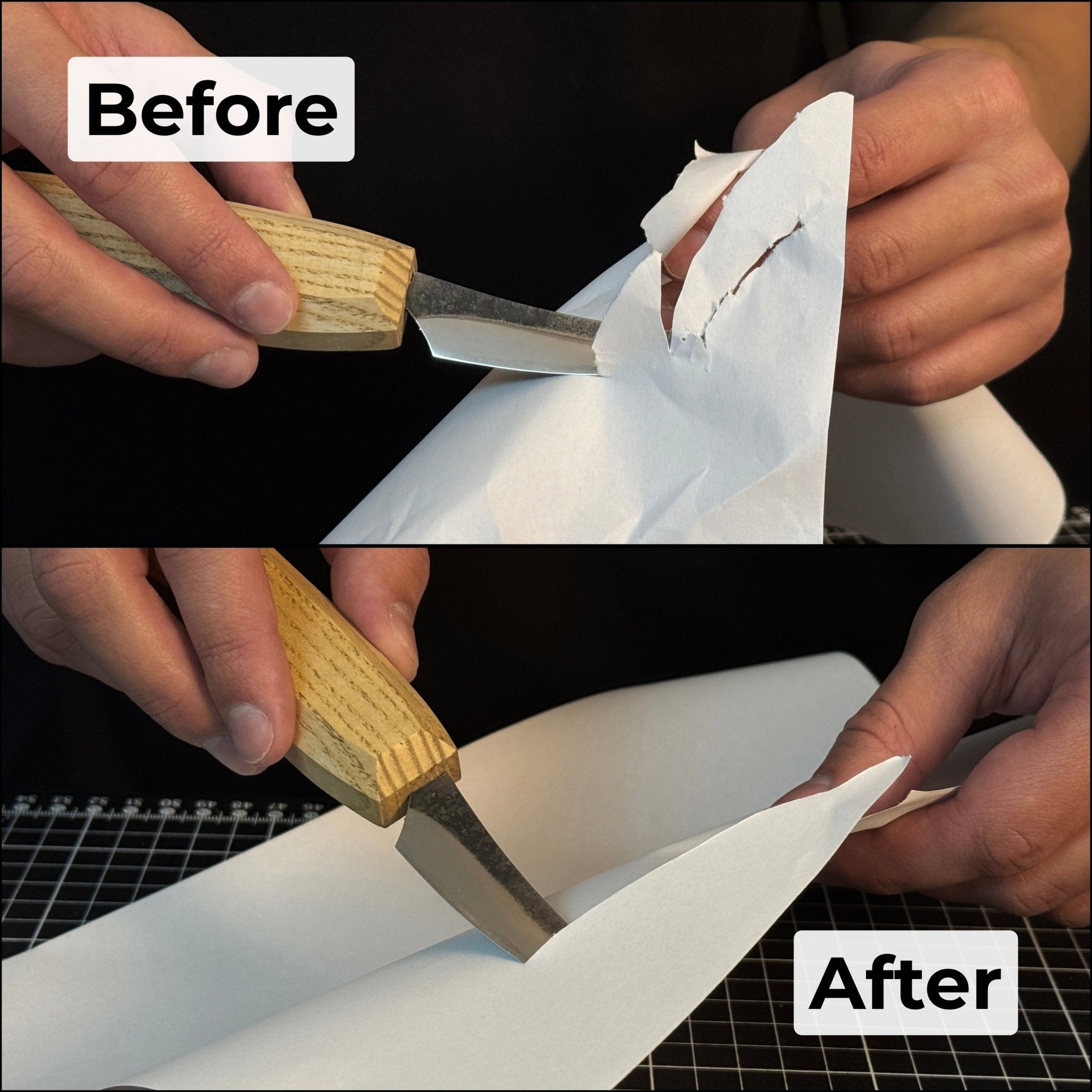 Double-Sided Sharpening Stone with Optional Wooden Stand – Grit #400 / #1000