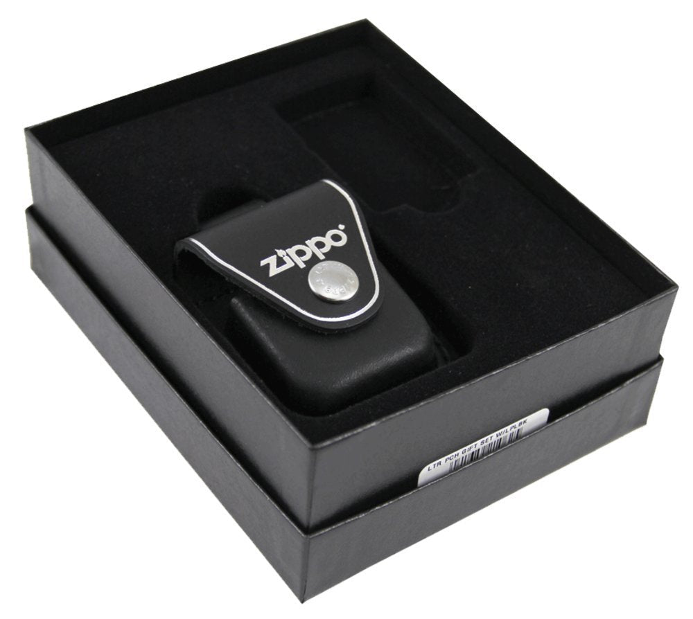 Zippo Belt Loop Leather Pouch, Gift Set #LPGS-LPLBK