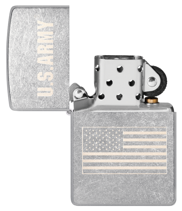 Zippo USA Army Flag, Street Chrome Lighter #48557