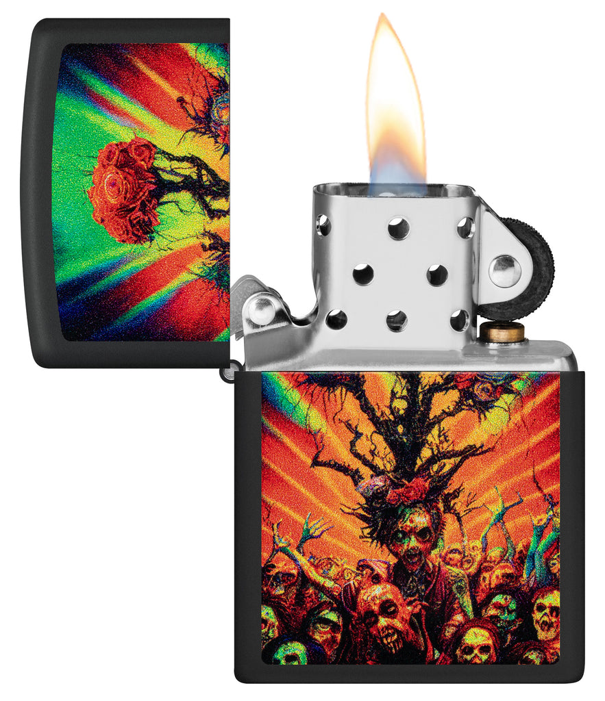 Zippo Abstract Zombie, Black Matte Lighter #48956