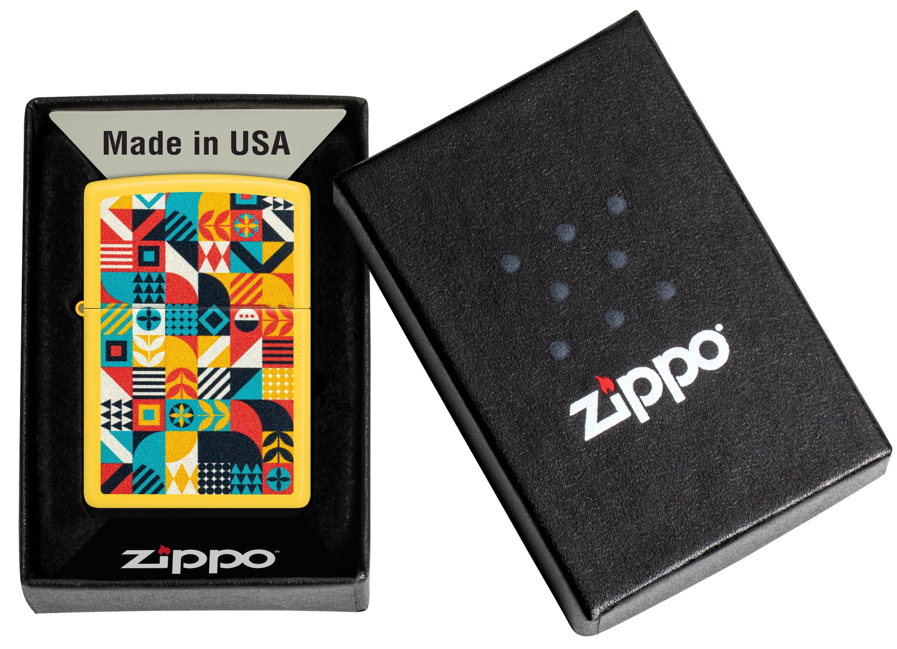 Zippo Geometric Pattern, Sunflower Yellow Lighter #46586