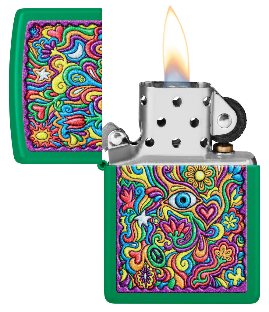 Zippo Trippy, Grass Green Matte Lighter #48957