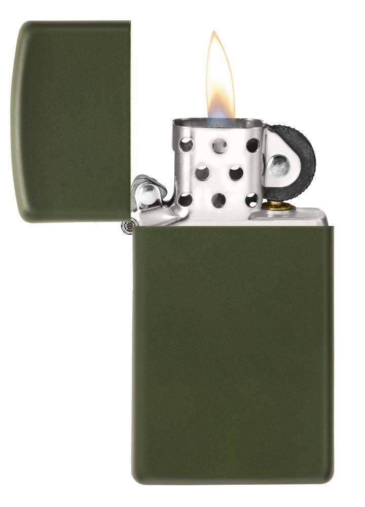 Zippo Slim Green Matte Lighter #1627
