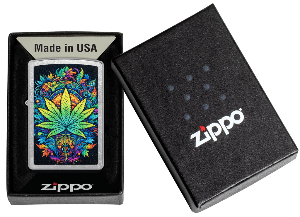 Zippo Psychedelic Cannabis, Street Chrome Lighter #46575