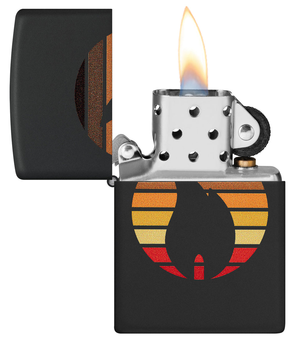 Zippo Colorblock Zippo Flame, Black Matte Lighter #46168