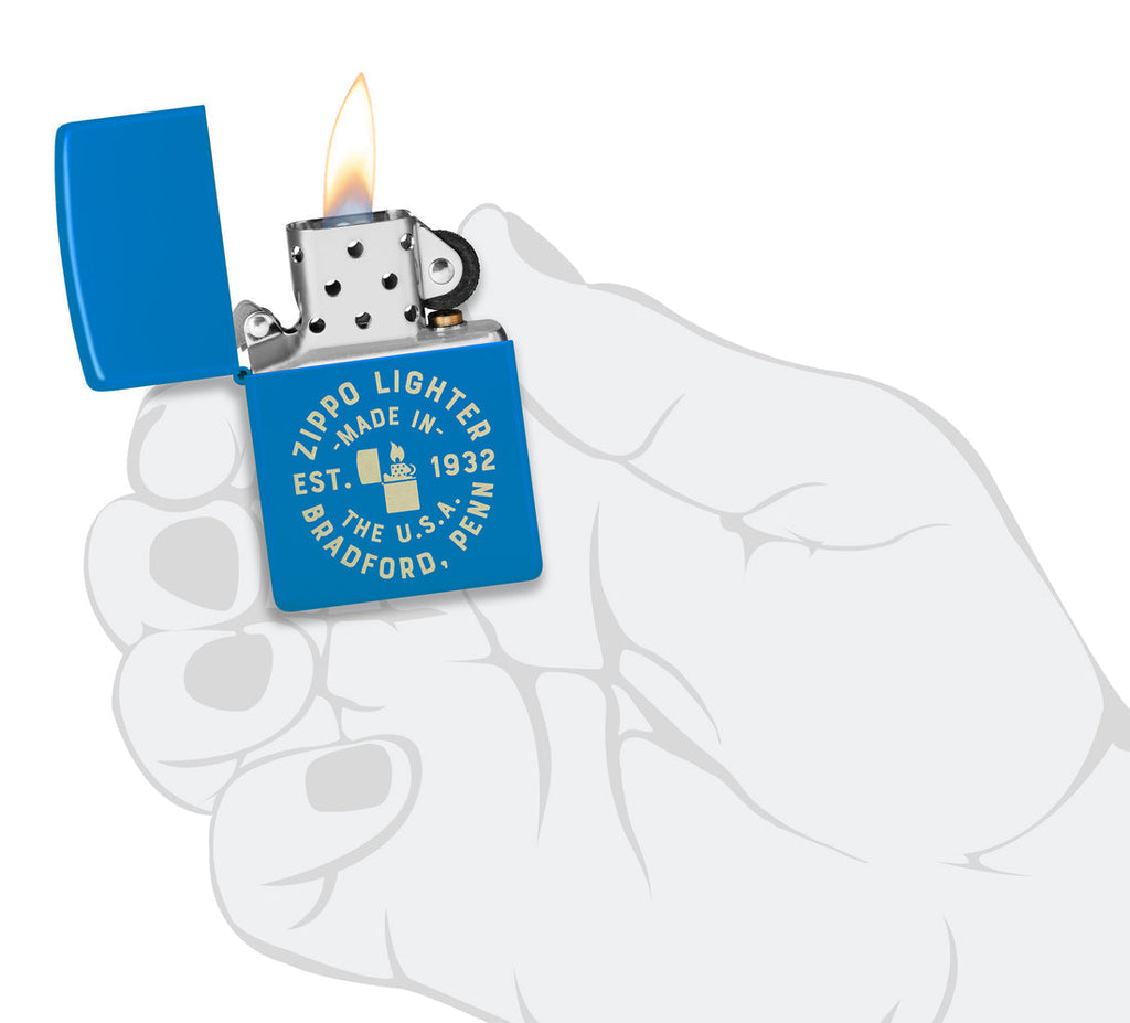Zippo Seal, Sky Blue Matte Lighter #46173