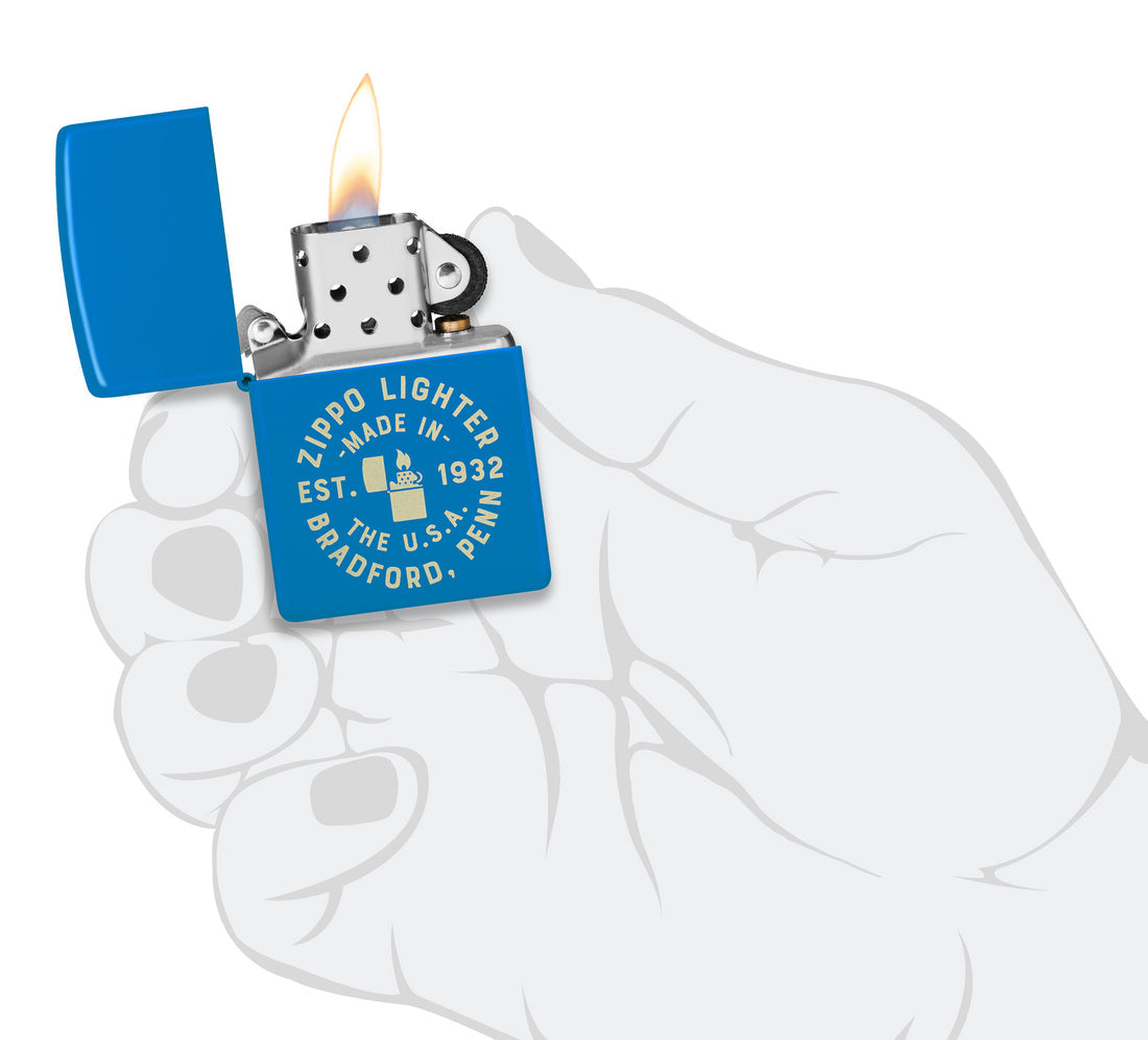 Zippo Seal, Sky Blue Matte Lighter #46173