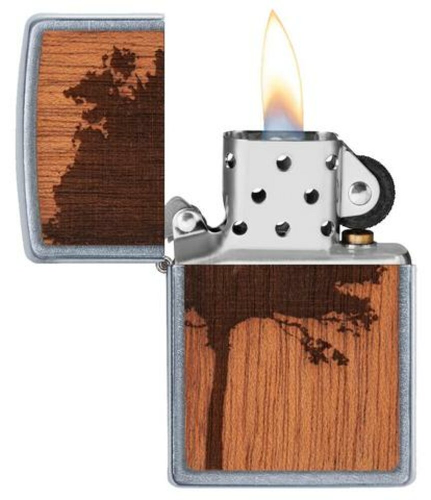 Zippo WOODCHUCK USA And Bottle Opener Gift Set, 100% Real Wood #49066