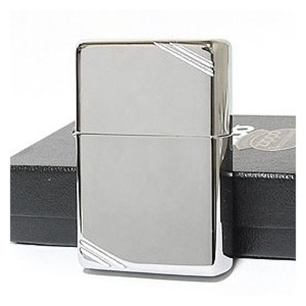 Zippo 1937 Replica w/ Slashes, High Polish Chrome Lighter #260