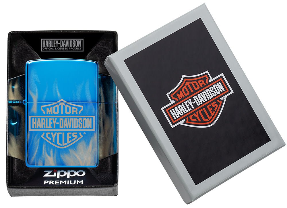 Zippo Harley-Davidson Motorcycles, High Polish Blue Lighter #49469
