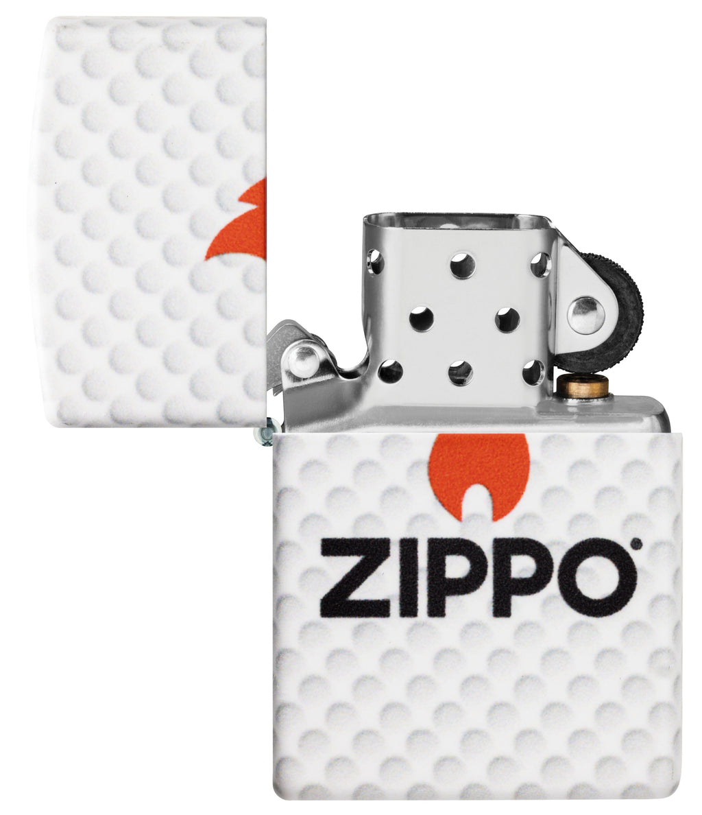 Zippo Golf Ball Logo, White Matte Lighter #47211