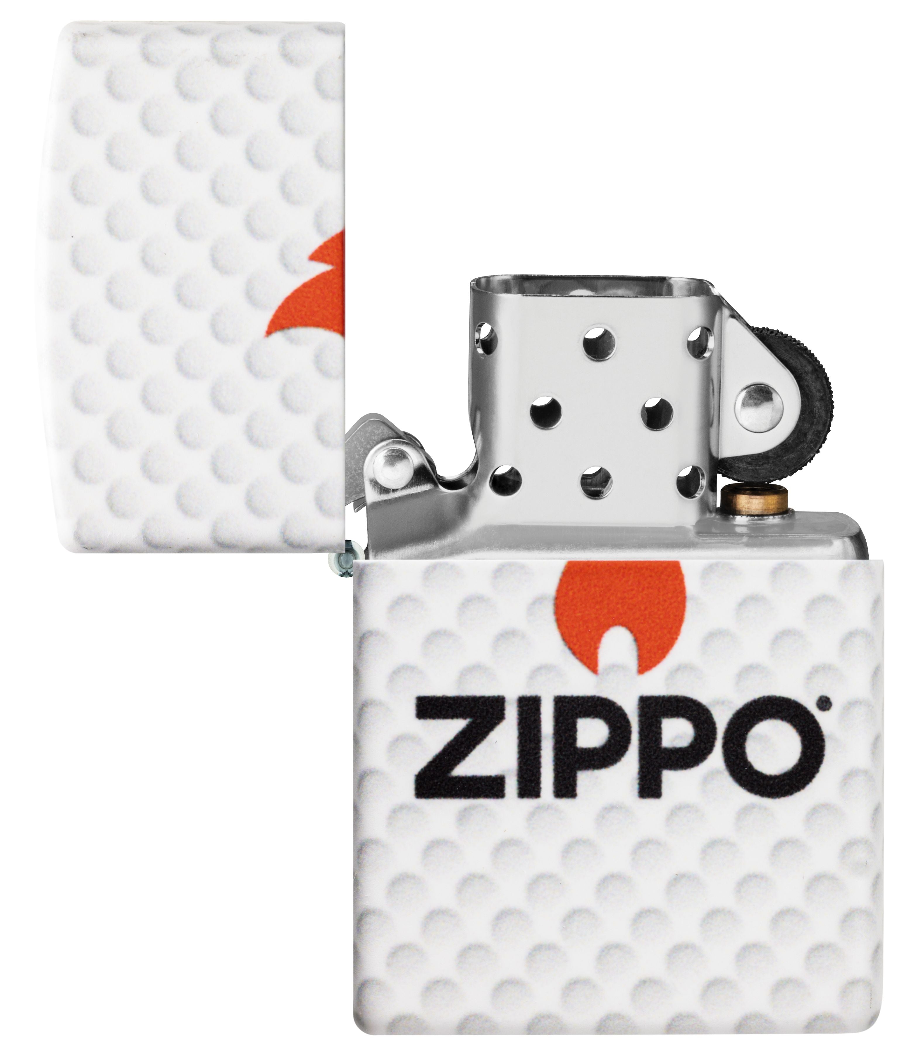 Zippo Golf Ball Logo, White Matte Lighter #47211