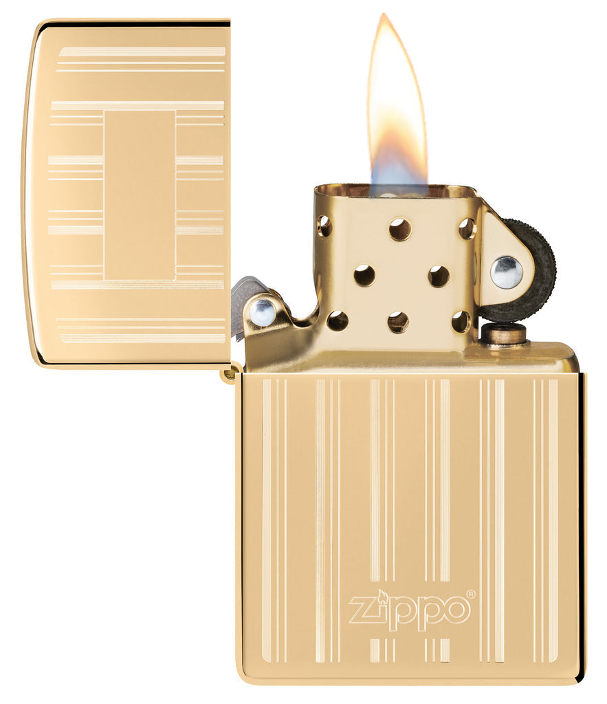 Zippo Classy Zippo Logo, High Polish Brass Lighter #46011