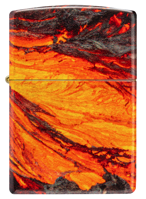 Zippo Fire Lava 540°, Tumbled Brass Lighter #48622