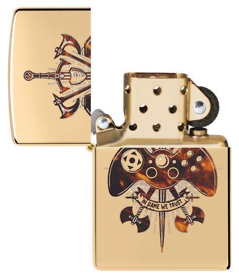 Zippo Gamer Creed, High Polish Brass Lighter #46141