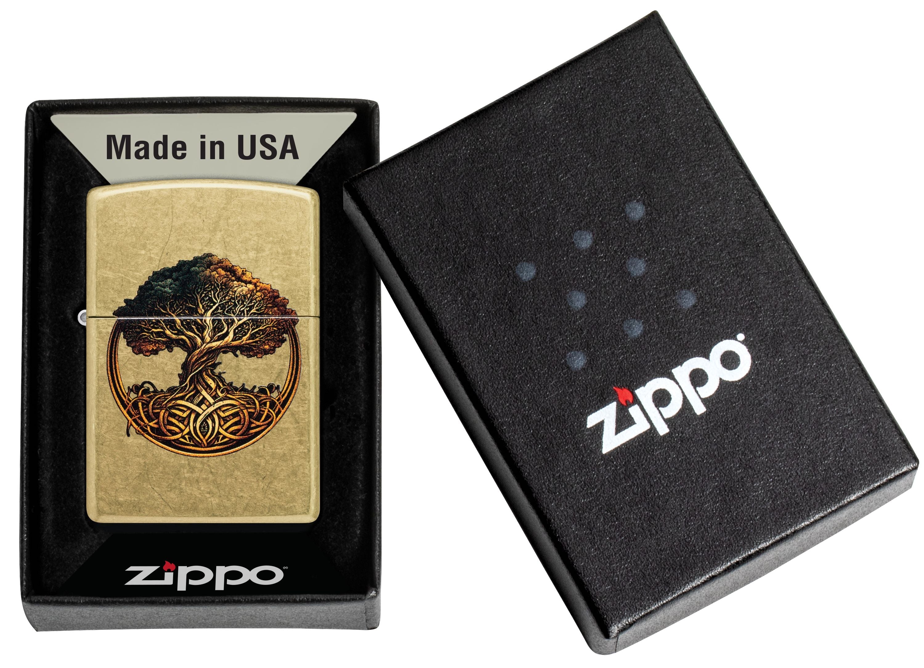 Zippo Tree of Life Celtic Art, Street Brass Lighter #47176