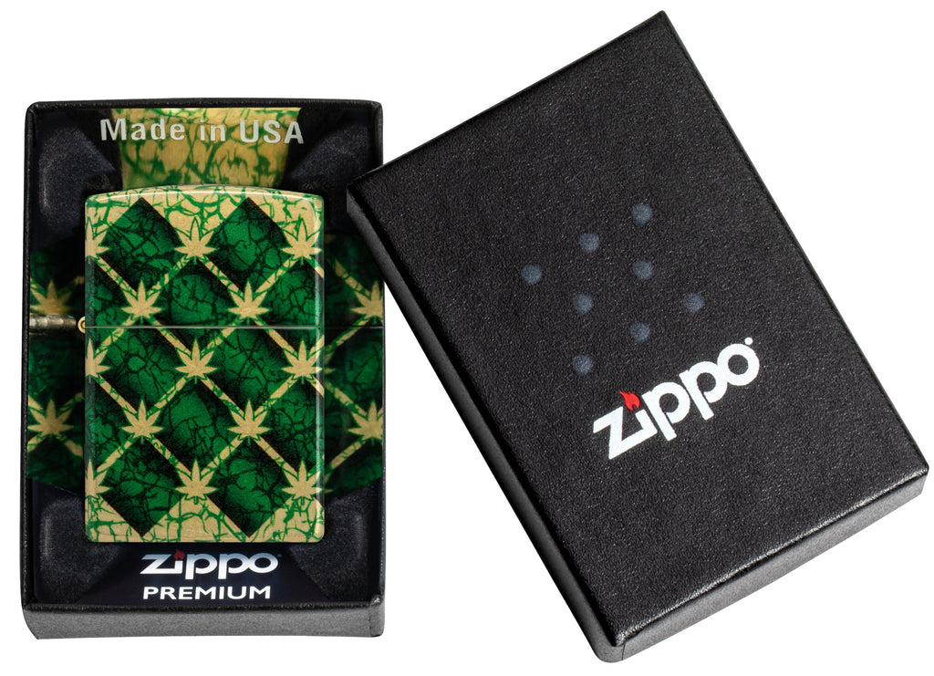 Zippo Cannabis, 540° Tumbled Brass Fusion Lighter #46265