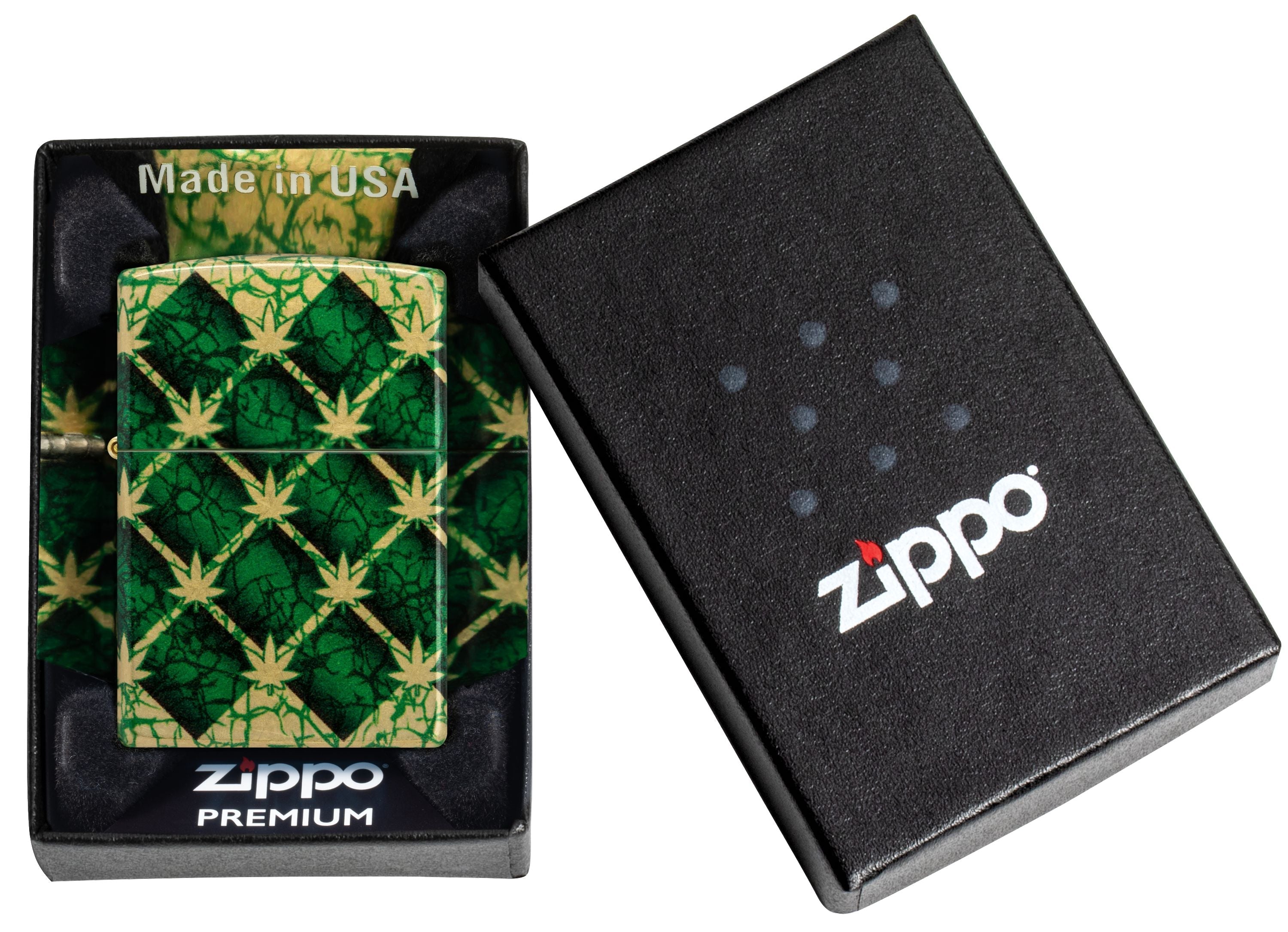 Zippo Cannabis, 540° Tumbled Brass Fusion Lighter #46265