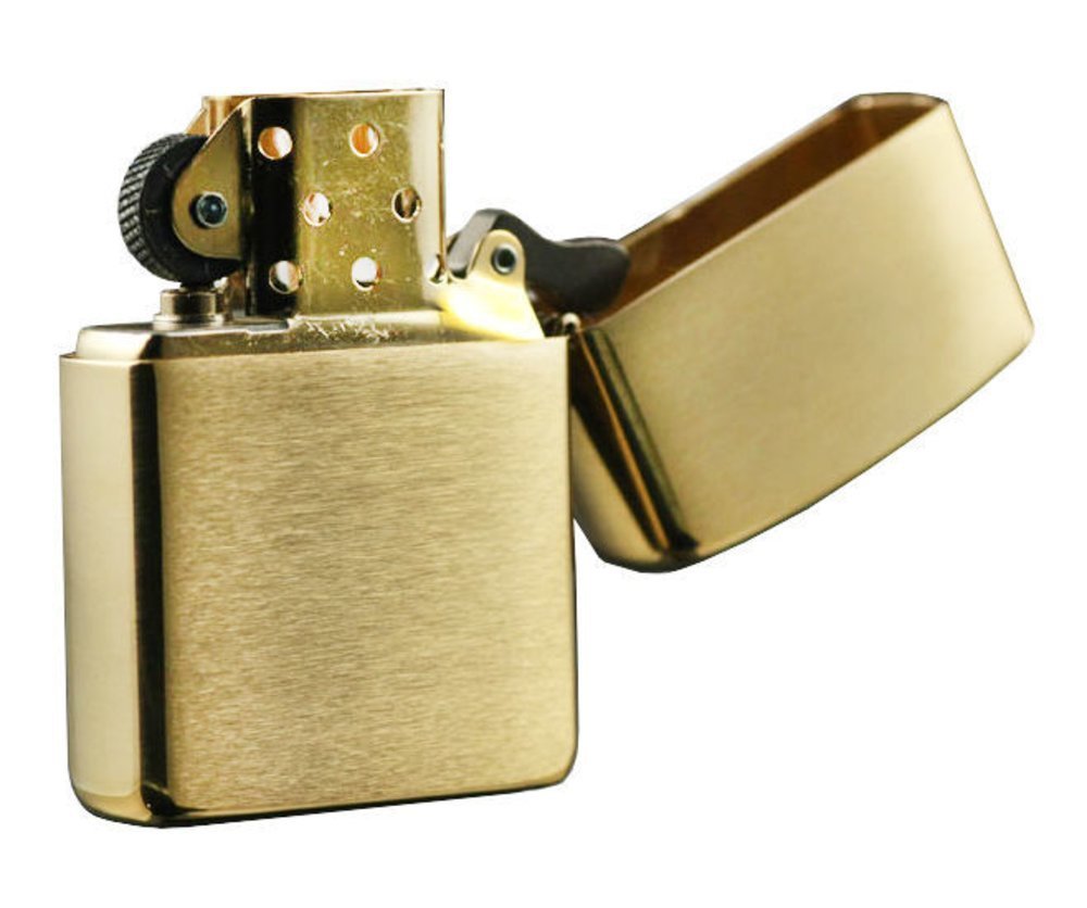 Zippo Armor Brushed Brass Lighter #168
