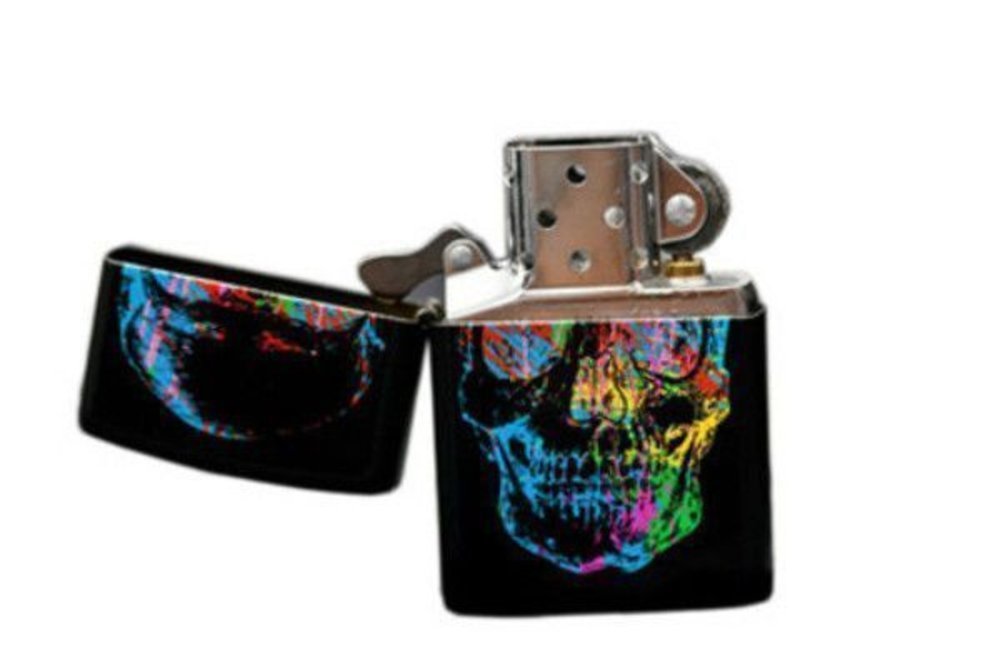 Zippo Colorful Skull, Black Matte Lighter #28042