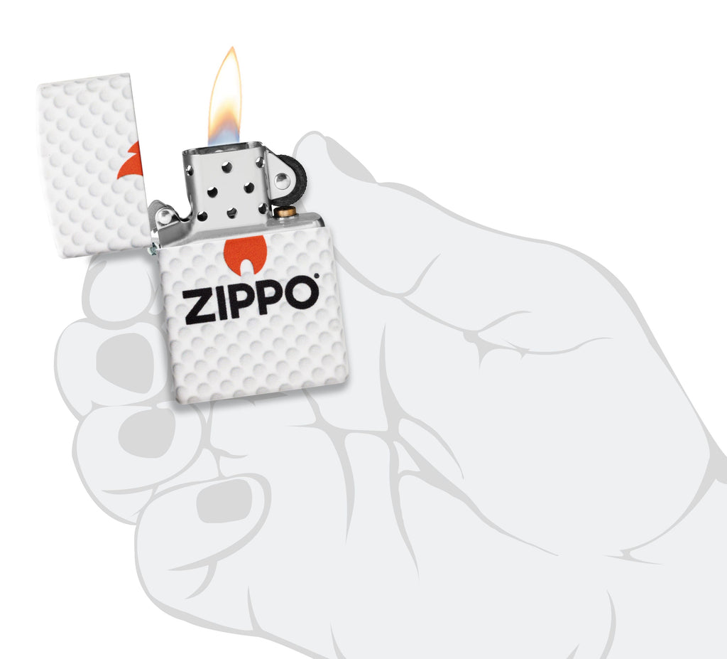 Zippo Golf Ball Logo, White Matte Lighter #47211