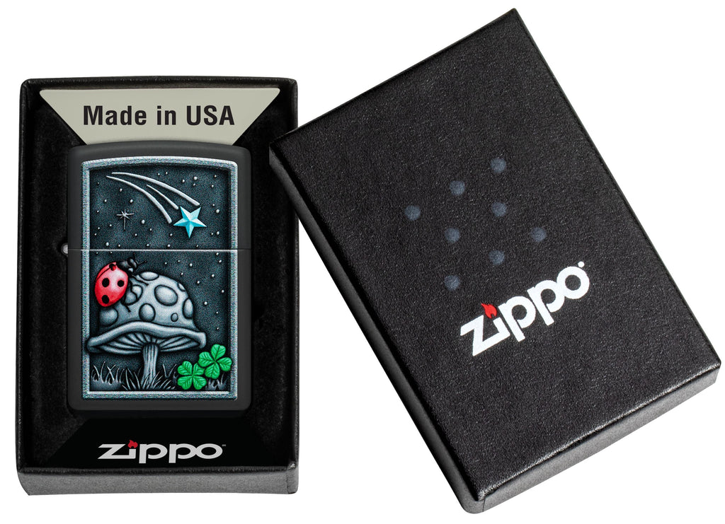 Zippo Luck and Fortune, Black Matte Lighter #48724