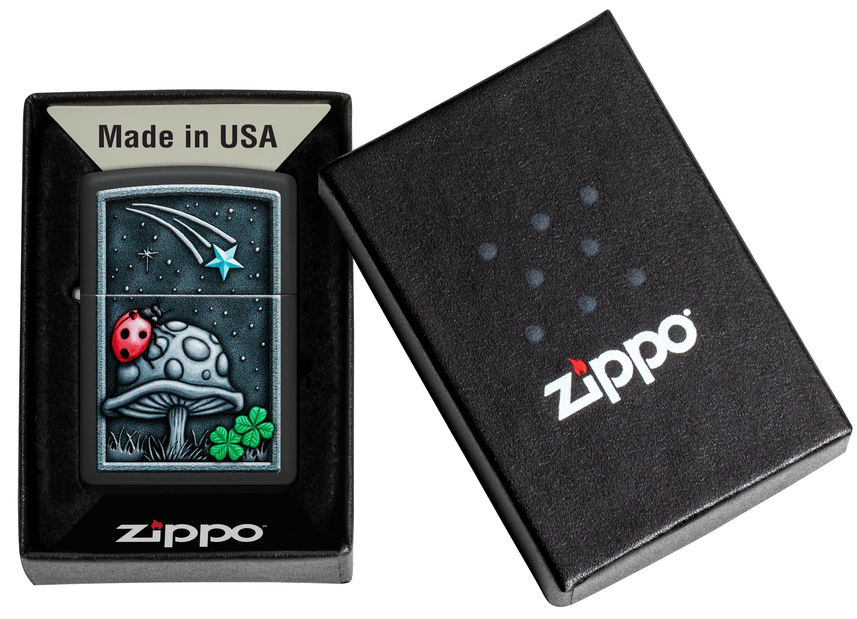 Zippo Luck and Fortune, Black Matte Lighter #48724