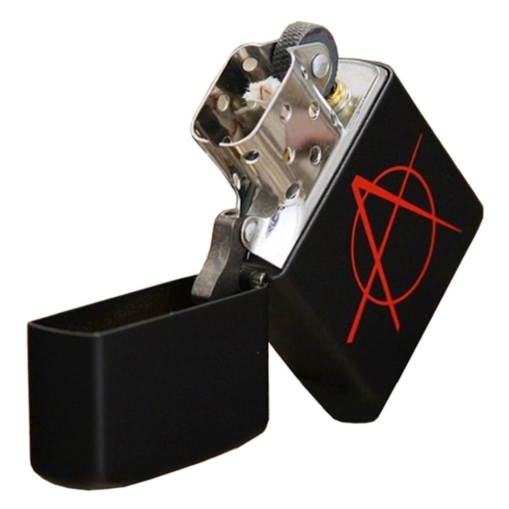Zippo Anarchy Symbol, Black Matte Lighter #20842