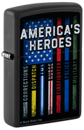 Zippo Buck Wear American Heroes USA, Black Matte Lighter #48634
