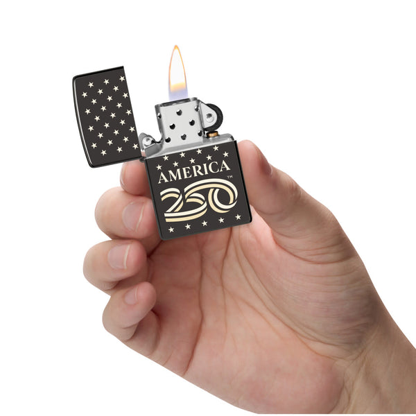 Zippo America 250, High Polish Black Collectible Lighter #47293
