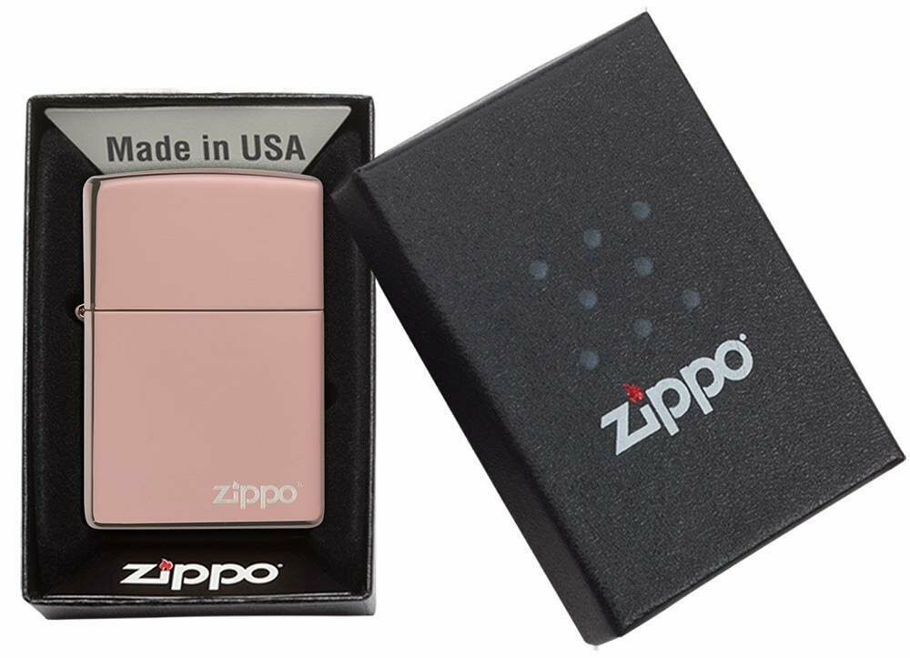 Zippo Classic High Polish Rose Gold with Logo, Lighter #49190ZL