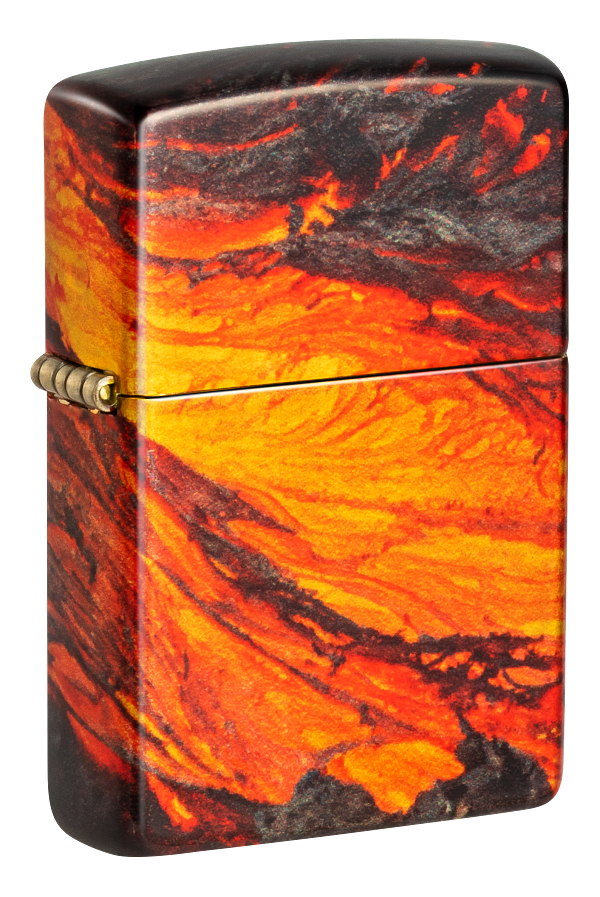 Zippo Fire Lava 540°, Tumbled Brass Lighter #48622