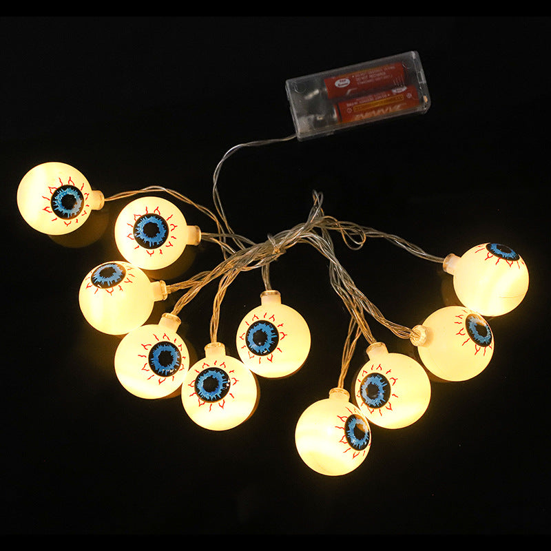 Halloween LED Eyeball Light String 10 Pcs LED Ghost Eye Light Warm Cold Colorful For Halloween Home Party Decor