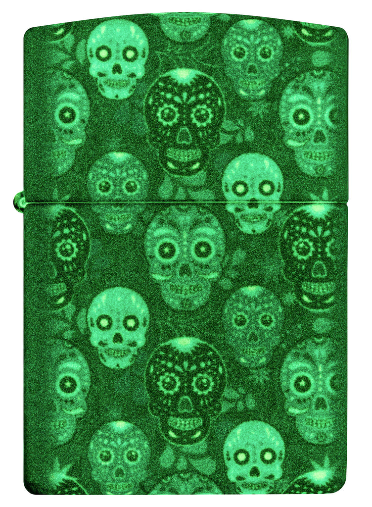 Zippo Sugar Skulls 540°, Glow-in-the-Dark Lighter #46017