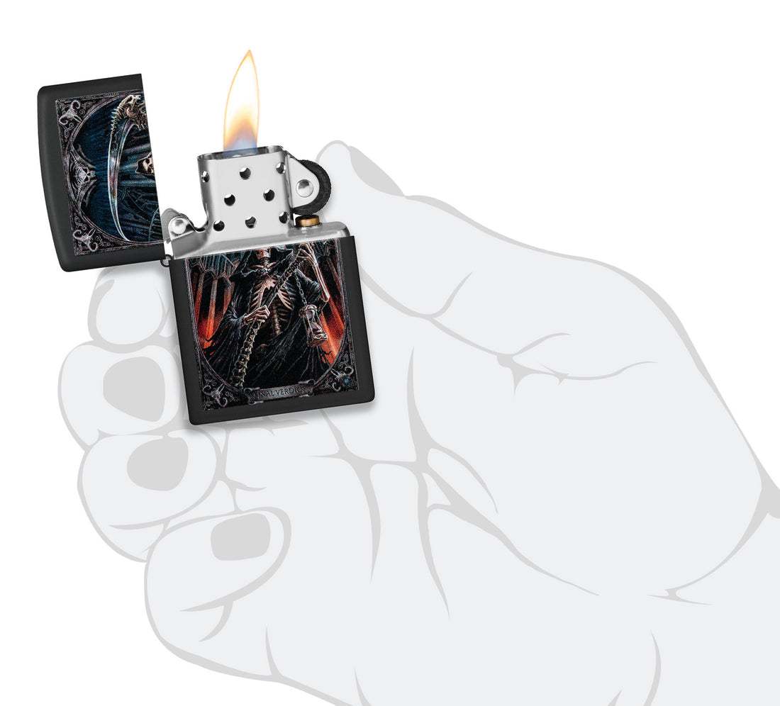 Zippo Anne Stokes Grim Reaper, Black Matte Lighter #46164