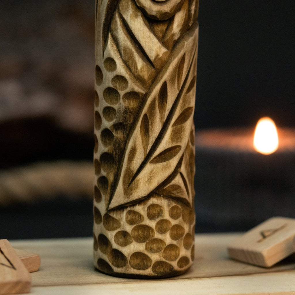 Eir Wooden Figurine - Hand-Carved Norse Goddess of Healing | Relic & Reel