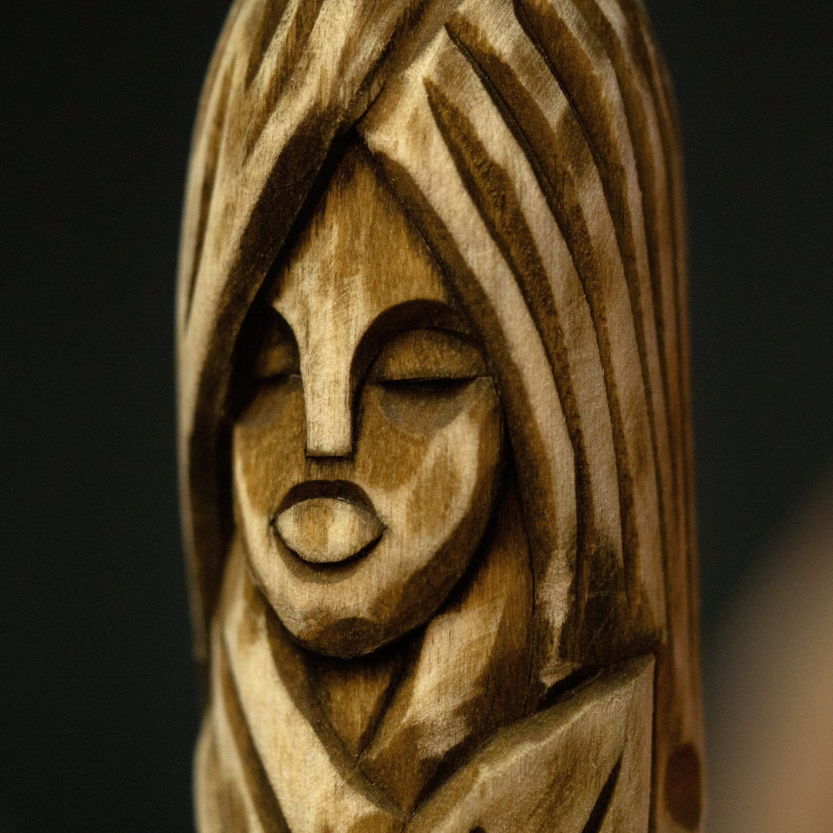 Eir Wooden Figurine - 14 cm Hand-Carved Norse Goddess of Healing | Relic & Reel