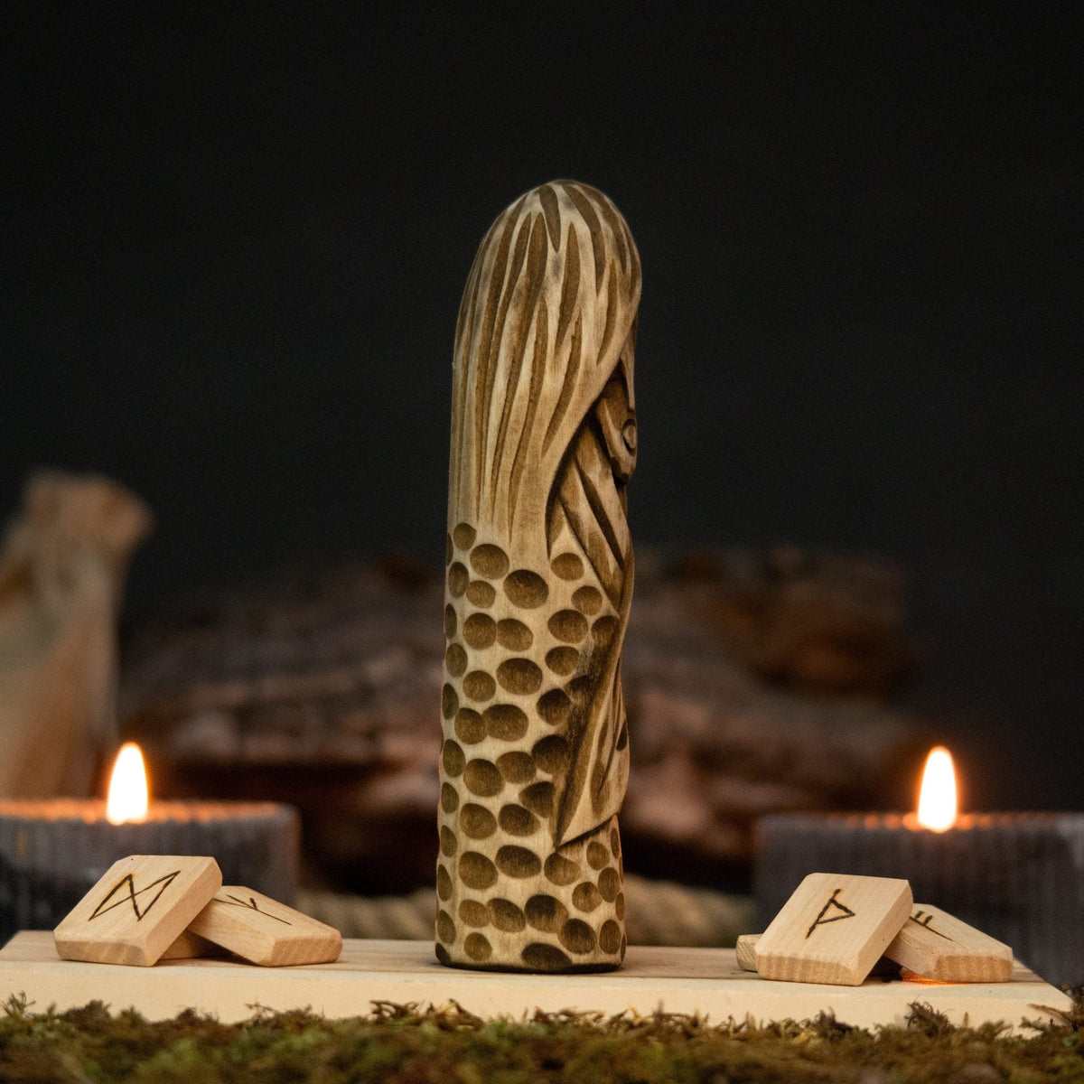 Eir Wooden Figurine - Hand-Carved Norse Goddess of Healing | Relic & Reel