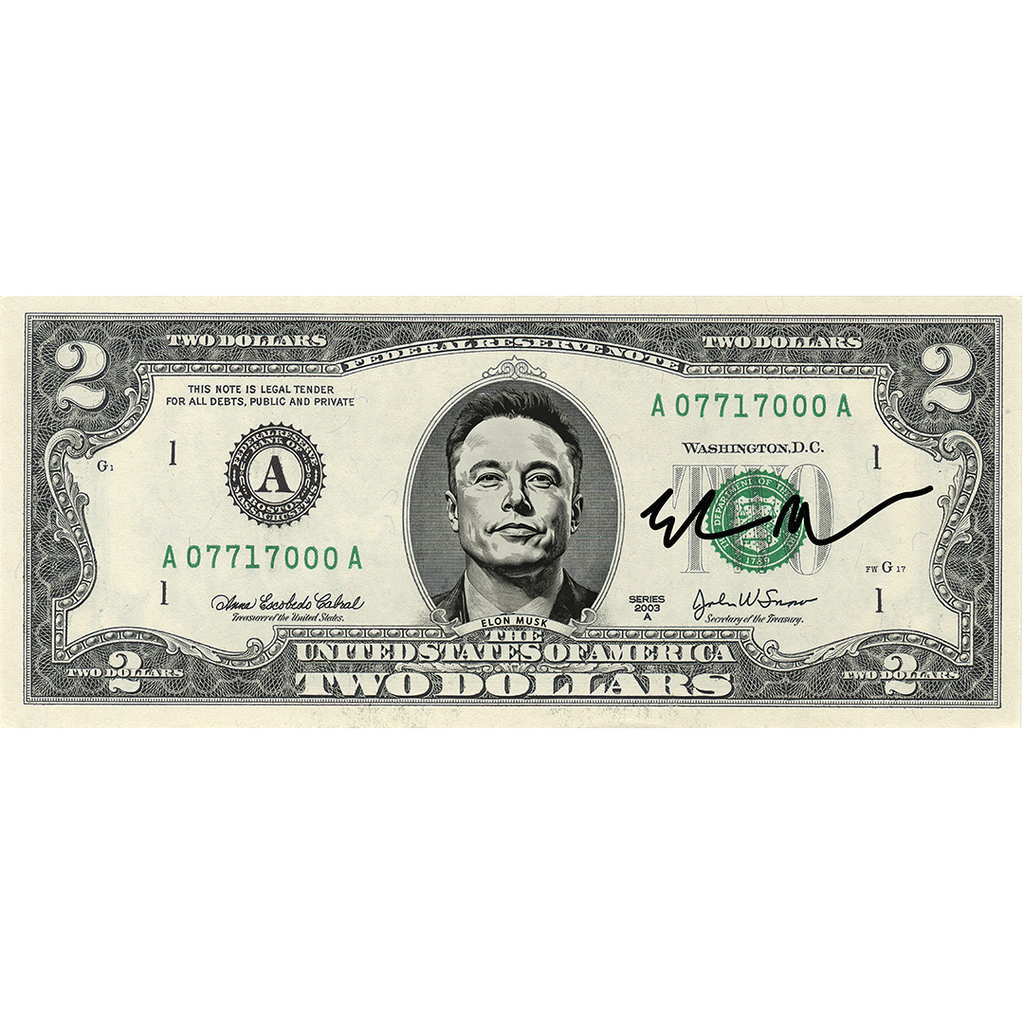 Elon Musk Collectible $2 Bill Genuine Legal Tender - Proud Patriots | Relic & Reel