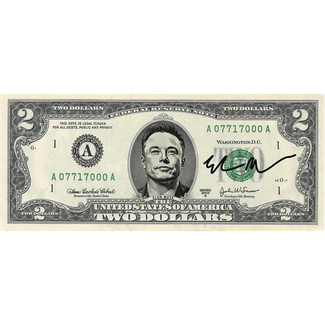 Elon Musk Collectible $2 Bill Genuine Legal Tender - Proud Patriots | Relic & Reel