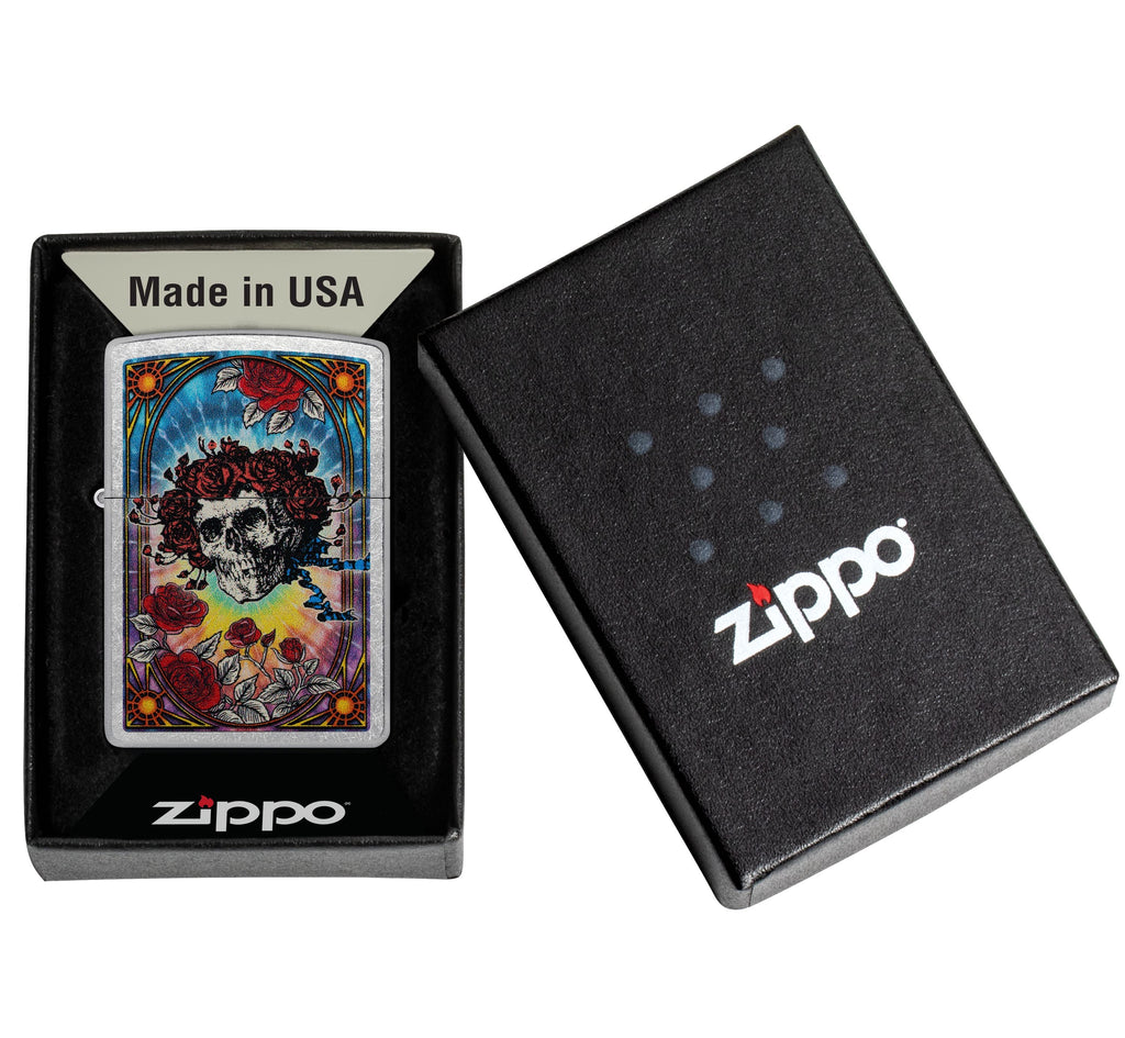 Zippo Grateful Dead Skull Roses, Street Chrome Lighter #47248