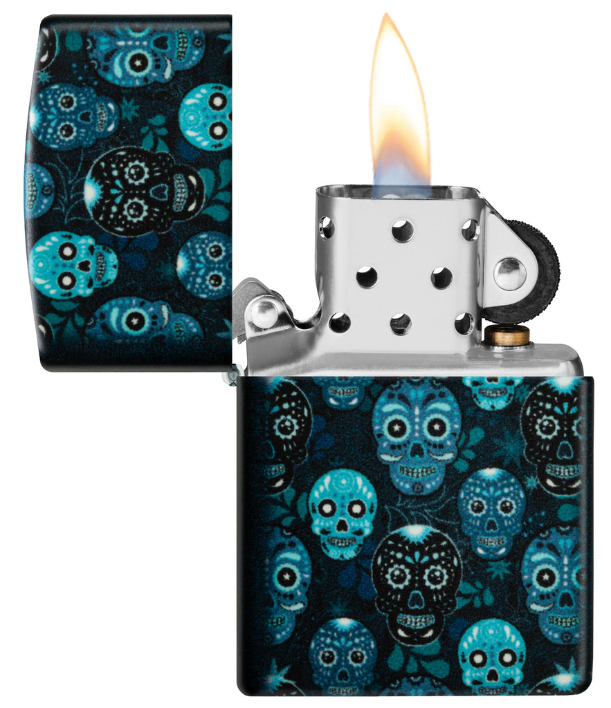 Zippo Sugar Skulls 540°, Glow-in-the-Dark Lighter #46017