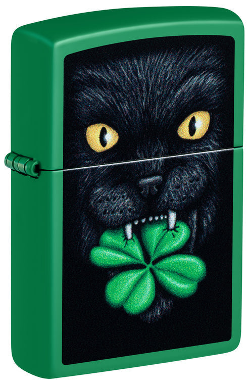 Zippo Feline Lucky, Grass Green Matte Lighter #46721